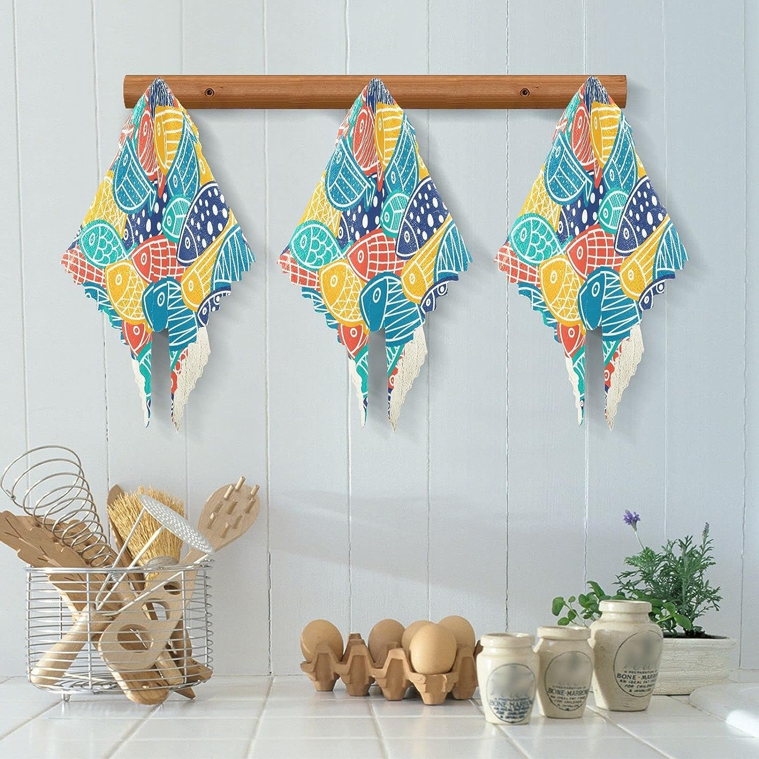Famiho Coloful Fish Kitchen Cloth 11x11 inch Dish Towel 6 Pack Super Absorbent Dish Cloths for Cleaning Dishes, Kitchen, - Image 5