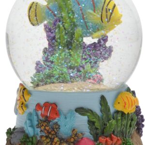 Elanze Designs Sandbar Tropical Fish 100MM Water Globe Plays Tune by The Beautiful Sea