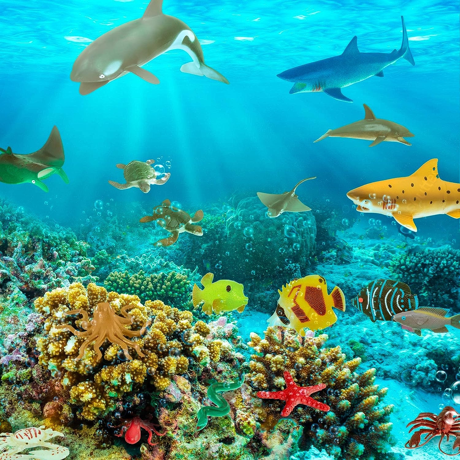 Terra by Battat – Tropical Fish World – Assorted Miniature Sea Animals, Toys for Toddlers 3 & Up (60 Pc), Multicolor - Image 7