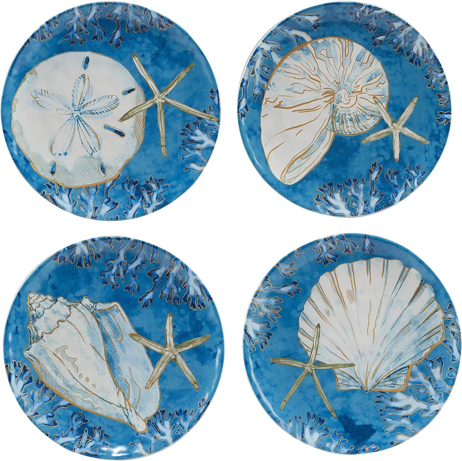 Certified International Playa Shells 16 pc Dinnerware Set, Service for 4,