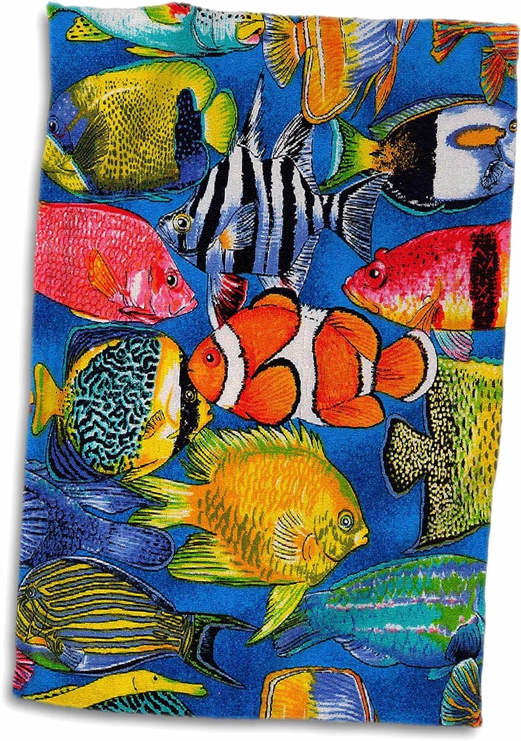 3D Rose Tropical Fish Towel, 15 x 22