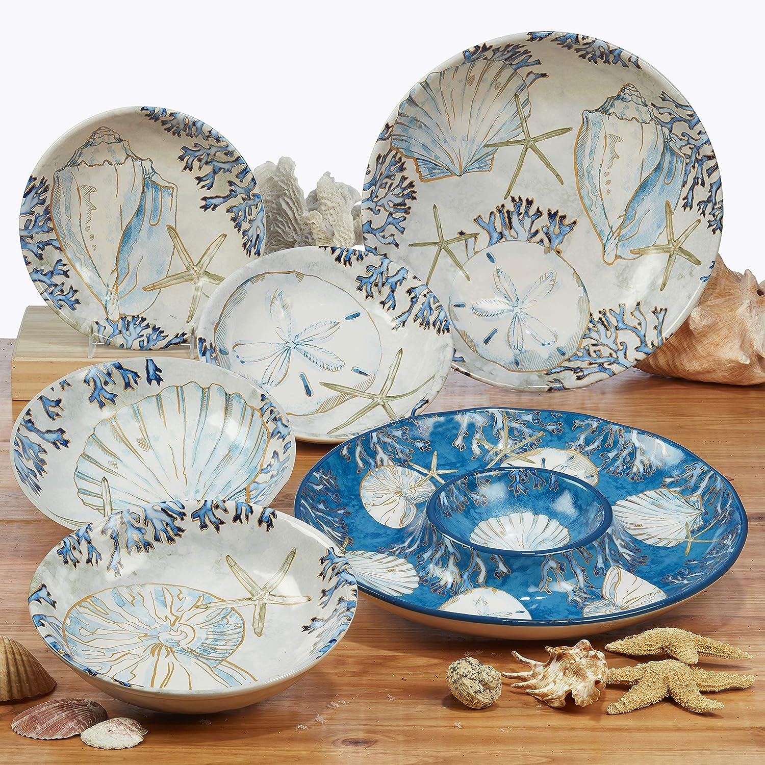 Certified International Playa Shells 16 pc Dinnerware Set, Service for 4, - Image 6