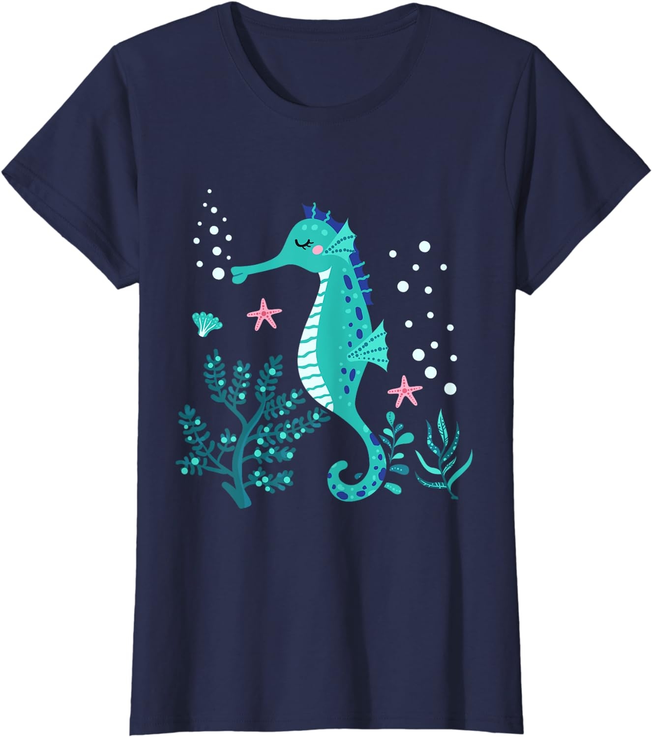 Aquarium Animal Kids Gift Cute Seahorse T-Shirt - Image 37