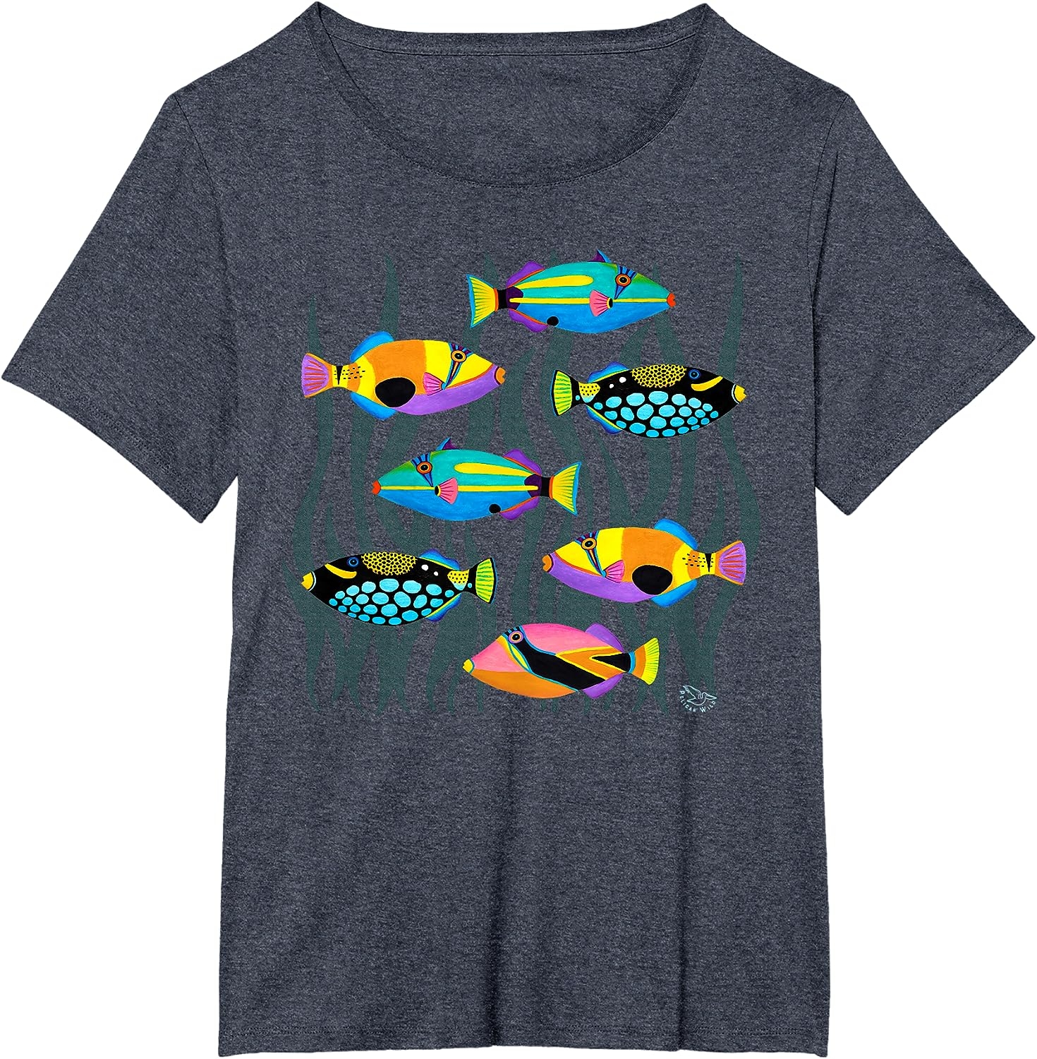 Hawaiian Triggerfish Coral Reef Tropical Fish T-Shirt - Image 13
