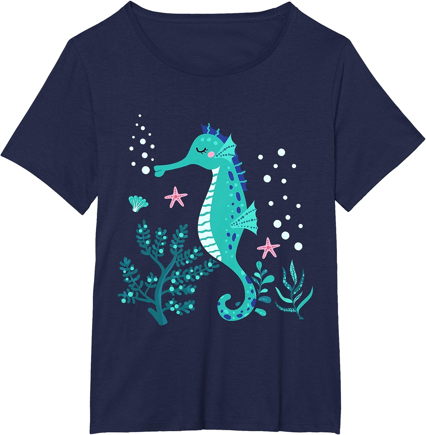 Aquarium Animal Kids Gift Cute Seahorse T-Shirt - Image 38