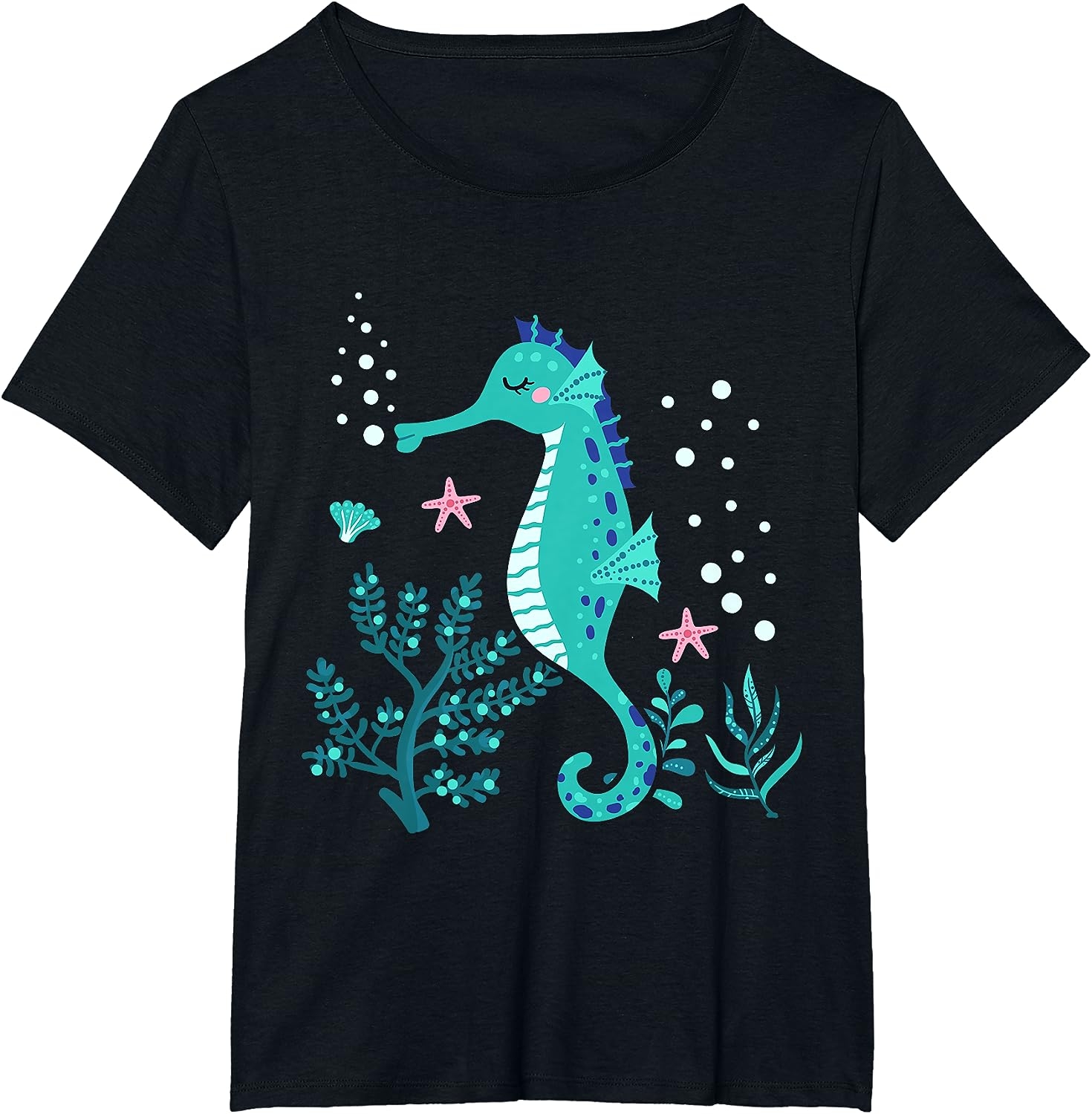 Aquarium Animal Kids Gift Cute Seahorse T-Shirt - Image 31