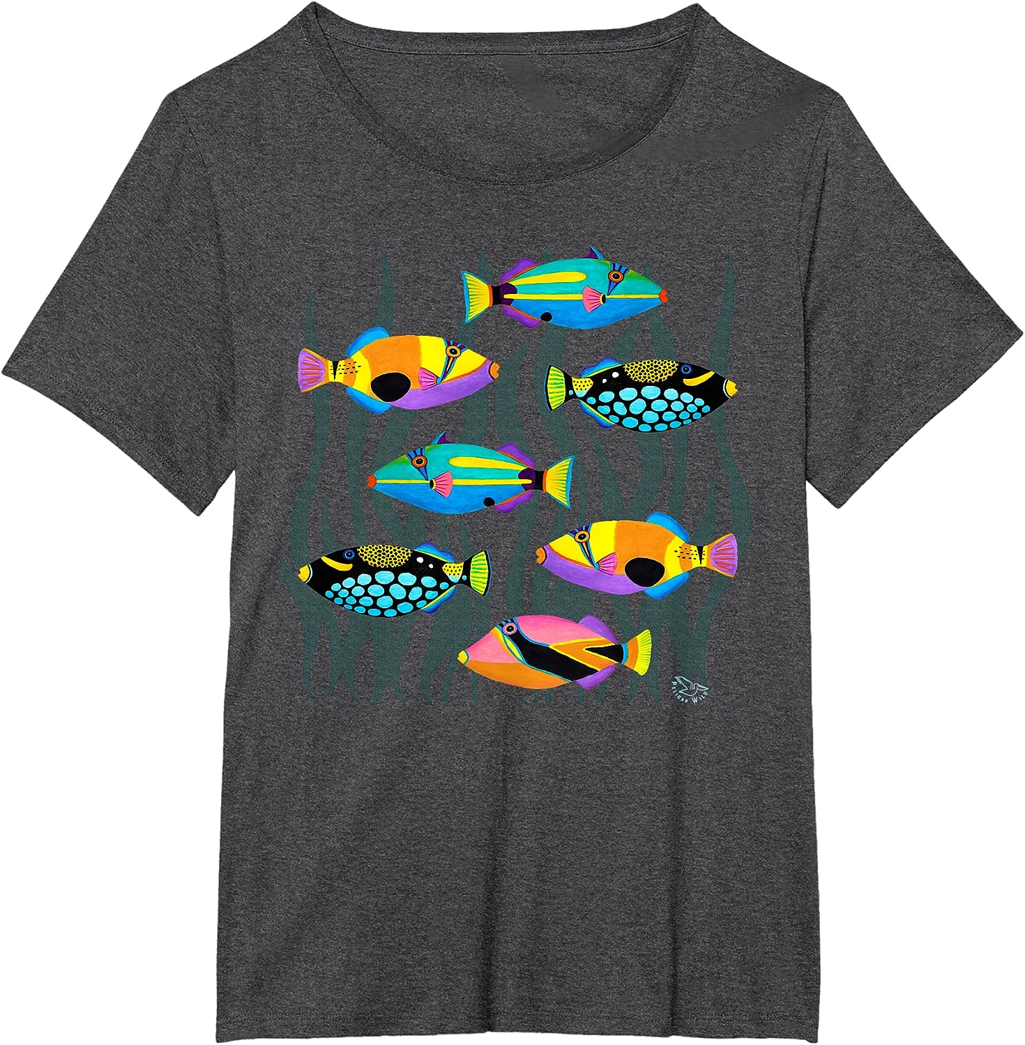 Hawaiian Triggerfish Coral Reef Tropical Fish T-Shirt - Image 9