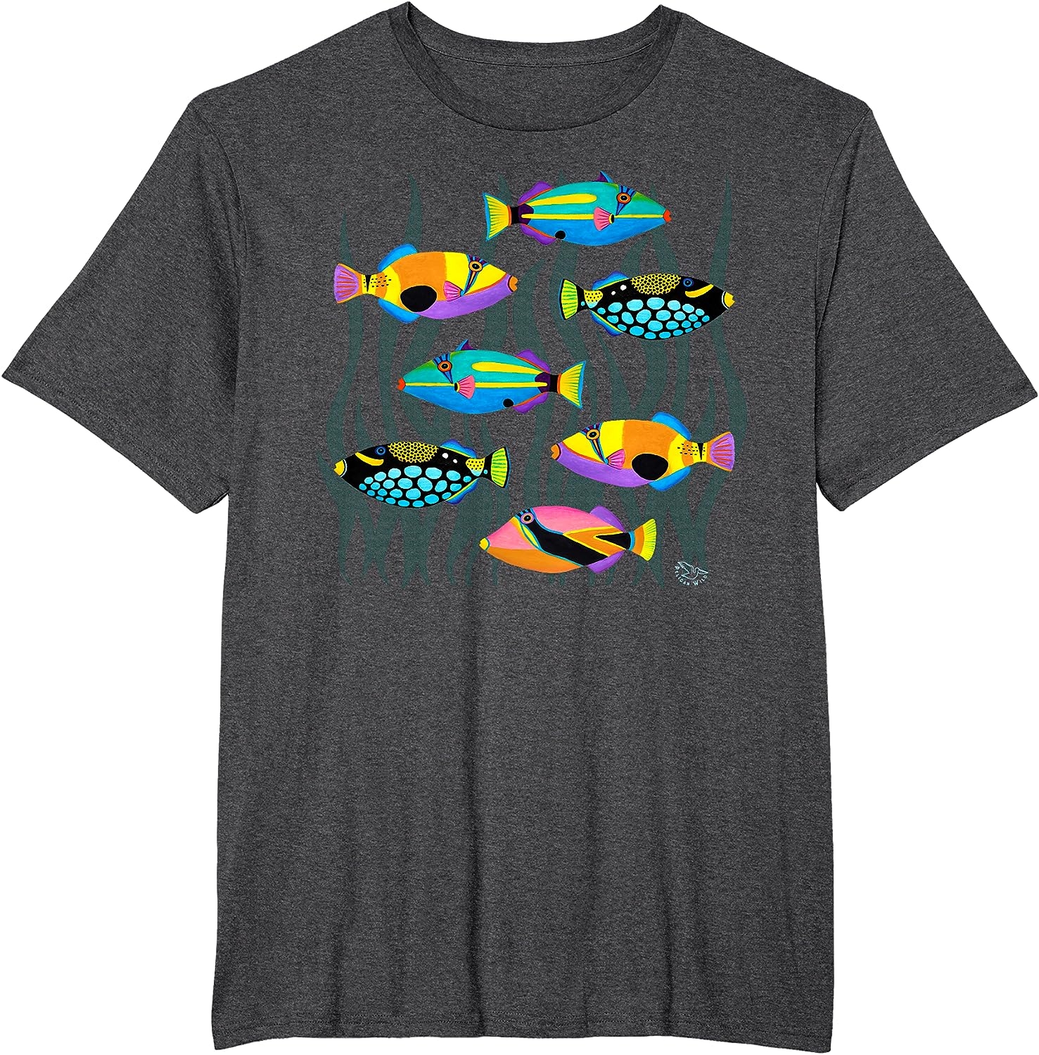 Hawaiian Triggerfish Coral Reef Tropical Fish T-Shirt - Image 15