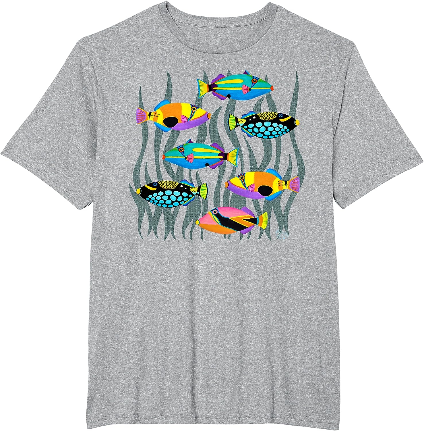 Hawaiian Triggerfish Coral Reef Tropical Fish T-Shirt - Image 22