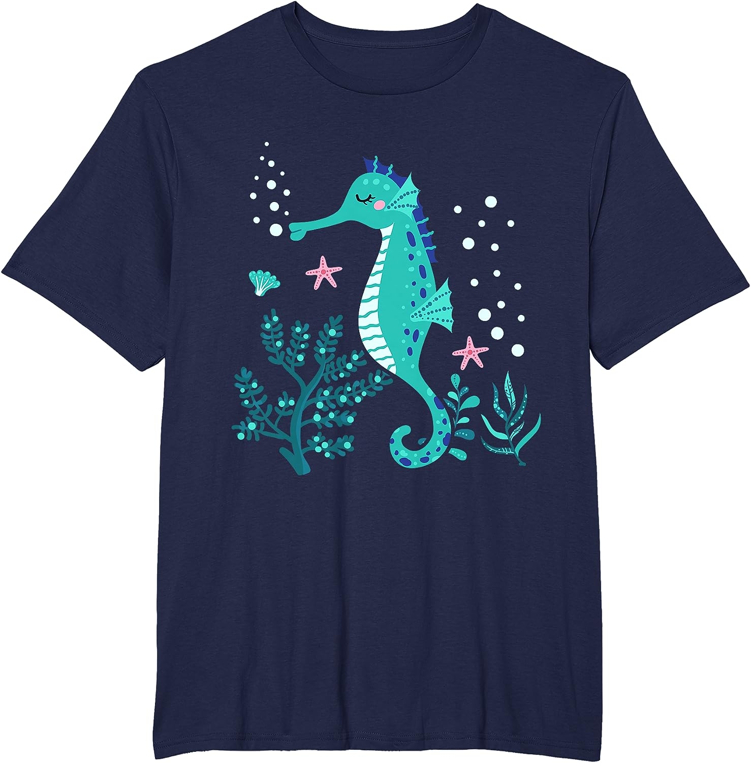 Aquarium Animal Kids Gift Cute Seahorse T-Shirt - Image 25