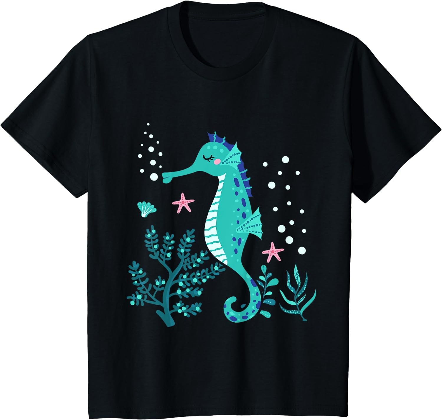 Aquarium Animal Kids Gift Cute Seahorse T-Shirt - Image 16