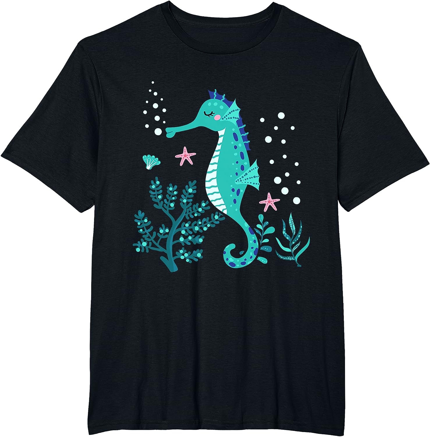 Aquarium Animal Kids Gift Cute Seahorse T-Shirt - Image 30