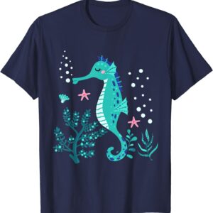 Aquarium Animal Kids Gift Cute Seahorse T-Shirt