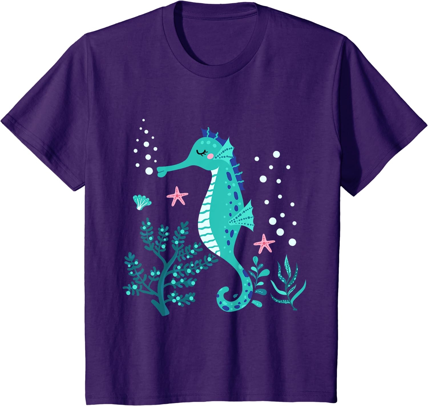 Aquarium Animal Kids Gift Cute Seahorse T-Shirt - Image 5