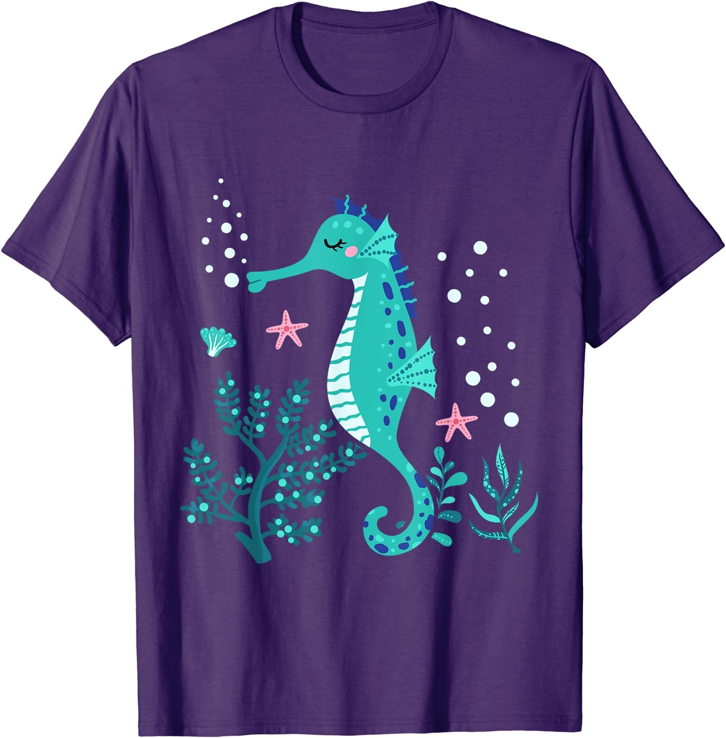 Aquarium Animal Kids Gift Cute Seahorse T-Shirt - Image 14