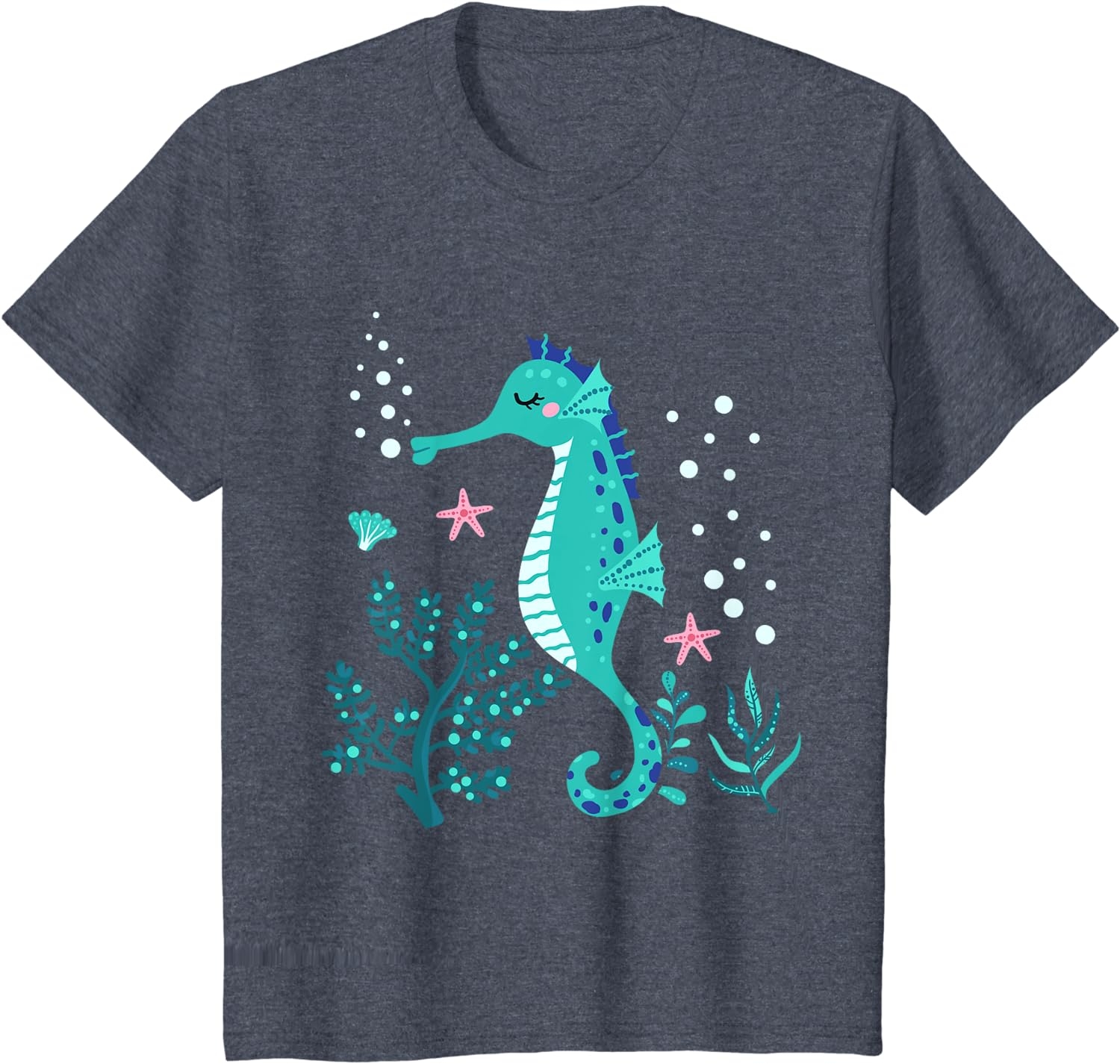 Aquarium Animal Kids Gift Cute Seahorse T-Shirt - Image 36
