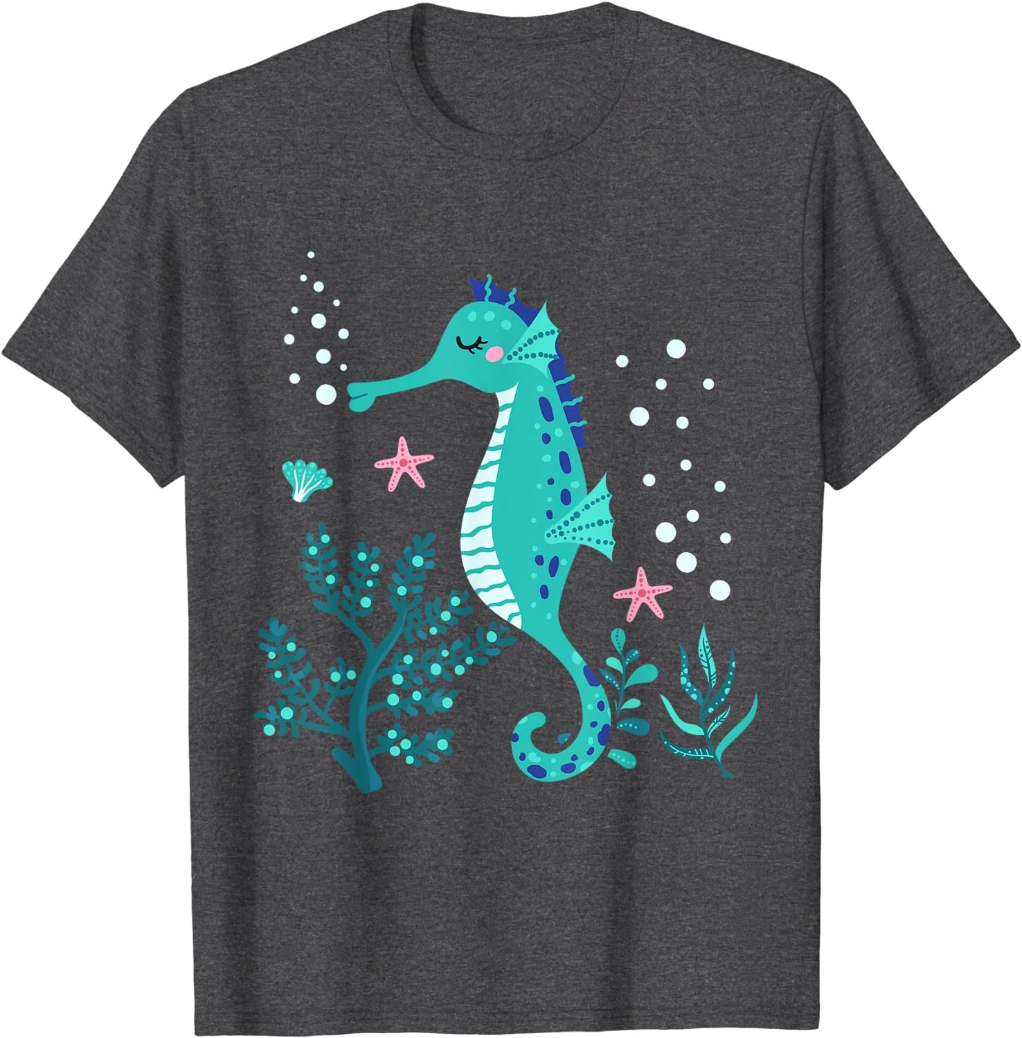 Aquarium Animal Kids Gift Cute Seahorse T-Shirt - Image 28