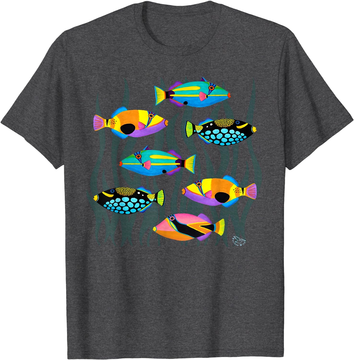 Hawaiian Triggerfish Coral Reef Tropical Fish T-Shirt - Image 6