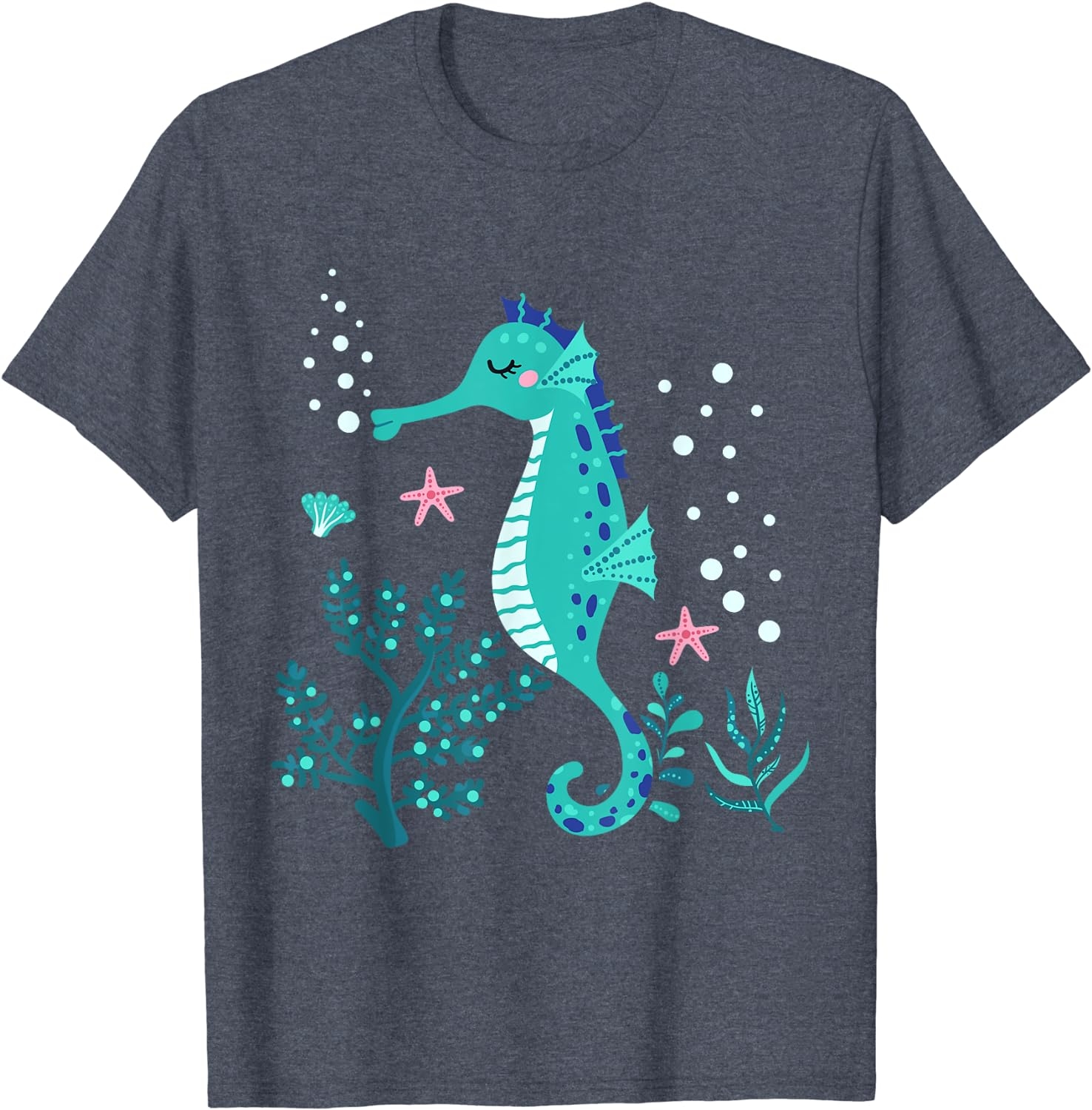 Aquarium Animal Kids Gift Cute Seahorse T-Shirt - Image 3