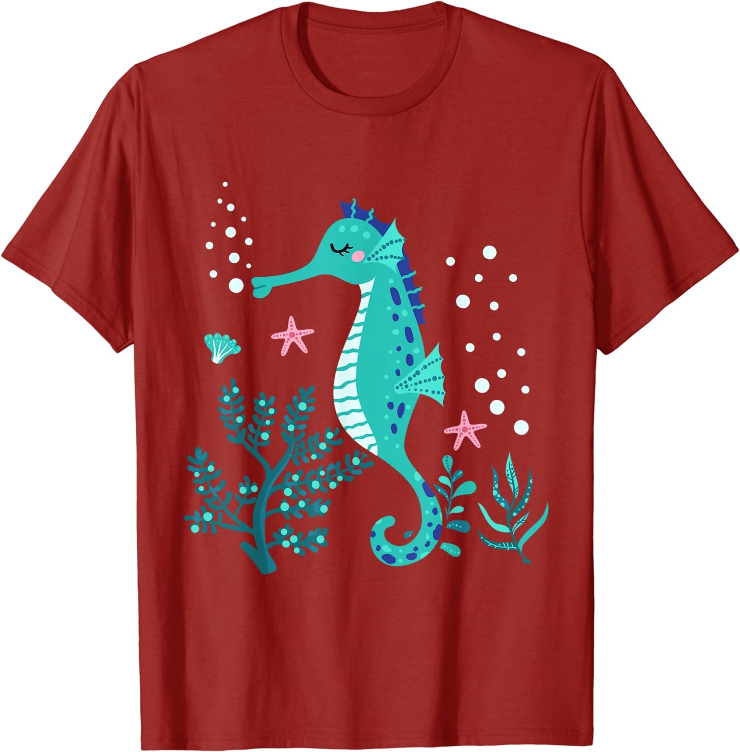 Aquarium Animal Kids Gift Cute Seahorse T-Shirt - Image 17