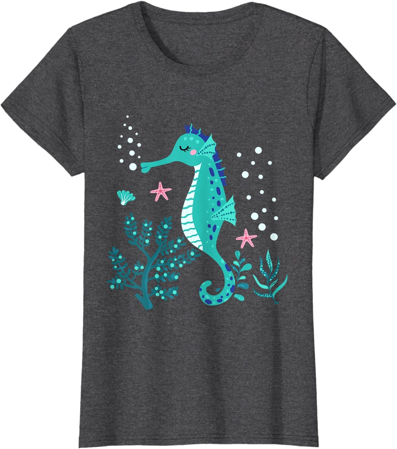 Aquarium Animal Kids Gift Cute Seahorse T-Shirt - Image 39