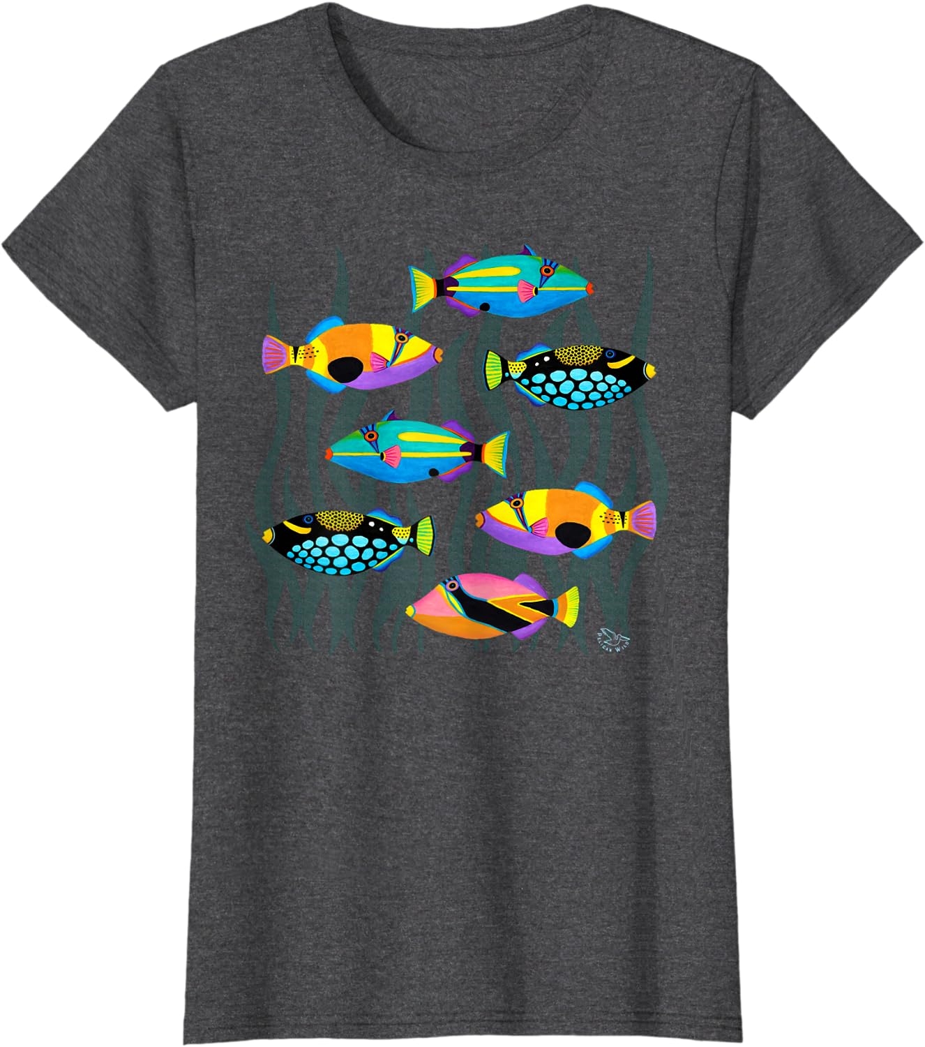 Hawaiian Triggerfish Coral Reef Tropical Fish T-Shirt - Image 18