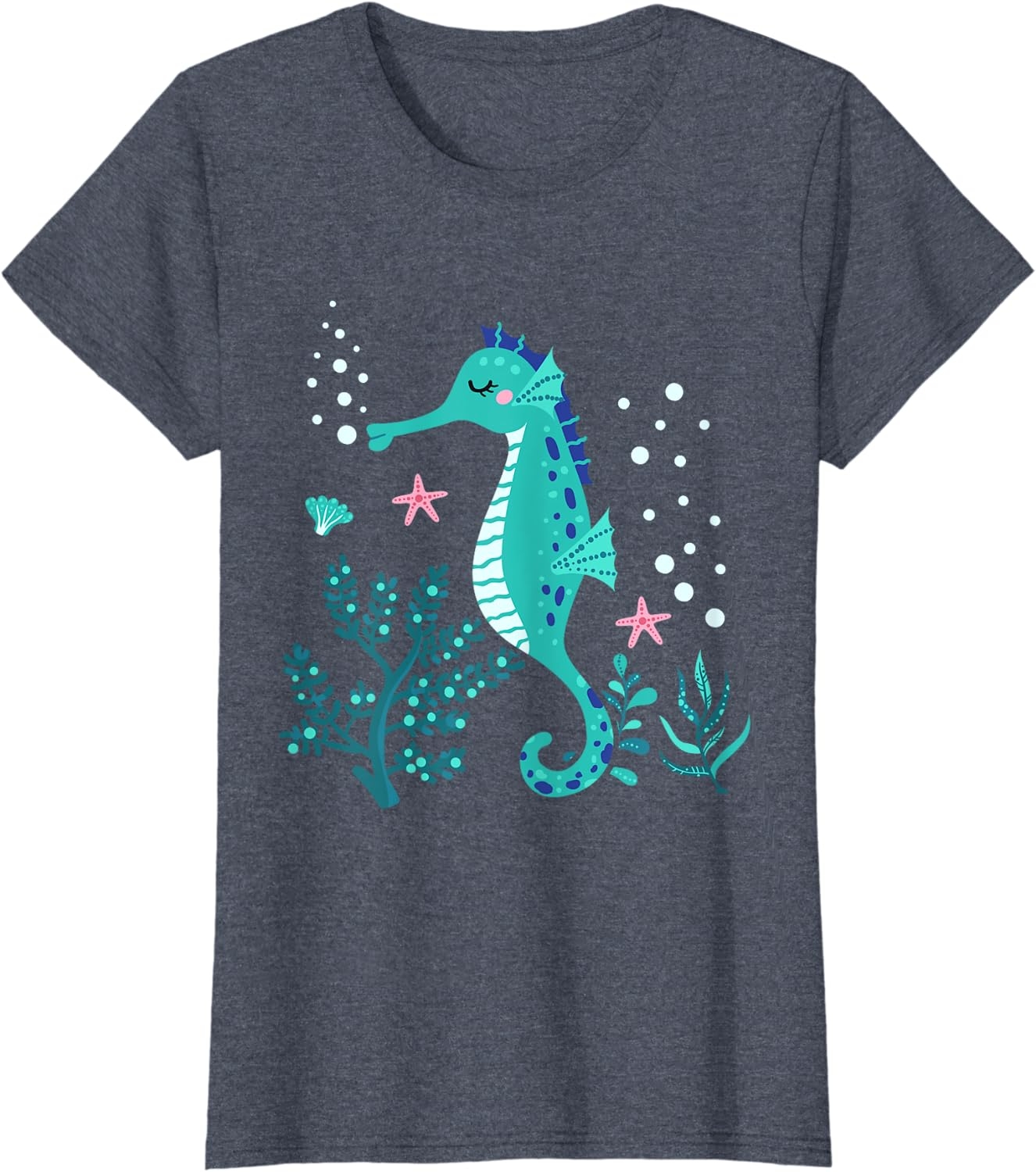 Aquarium Animal Kids Gift Cute Seahorse T-Shirt - Image 24