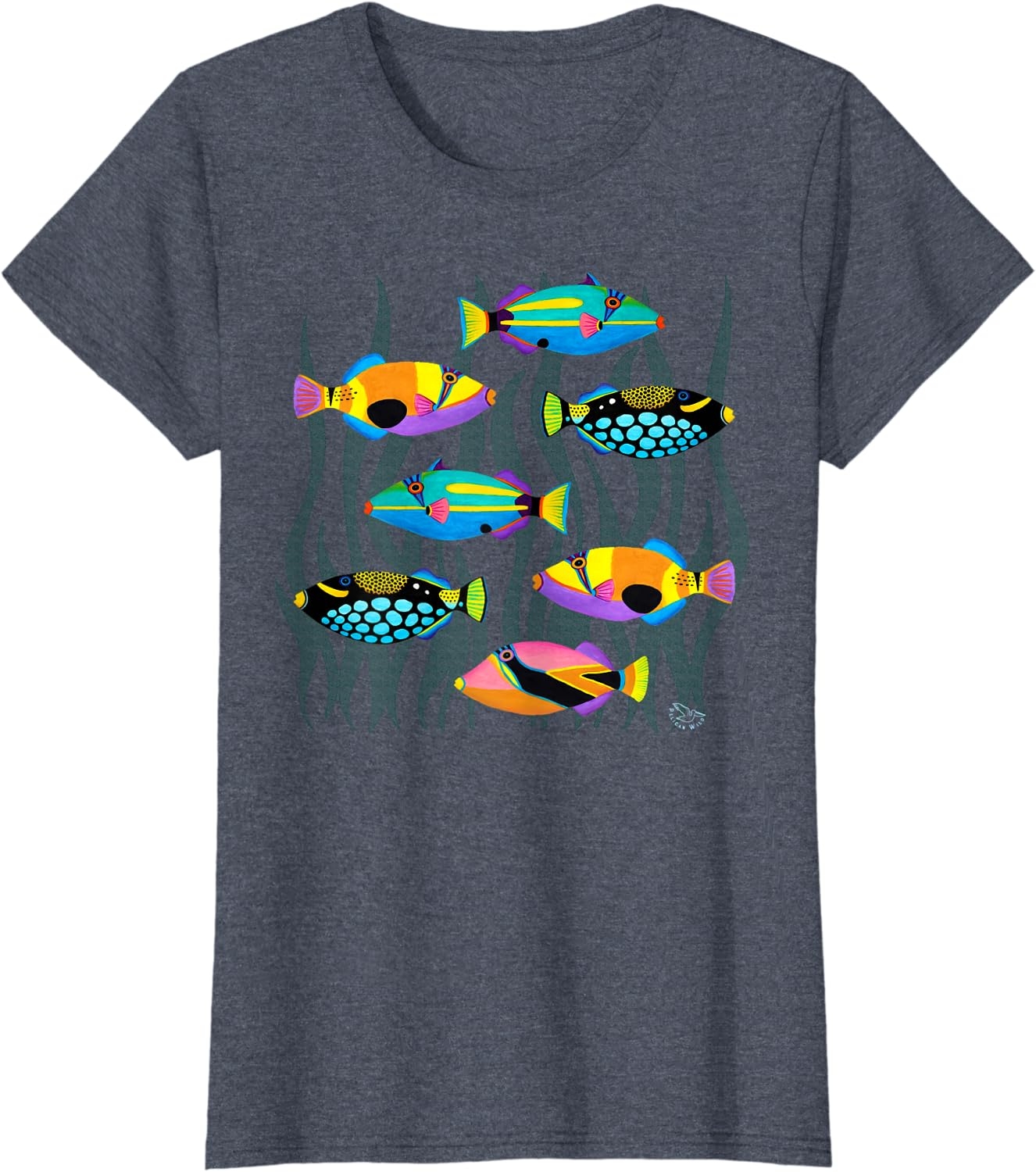 Hawaiian Triggerfish Coral Reef Tropical Fish T-Shirt - Image 3