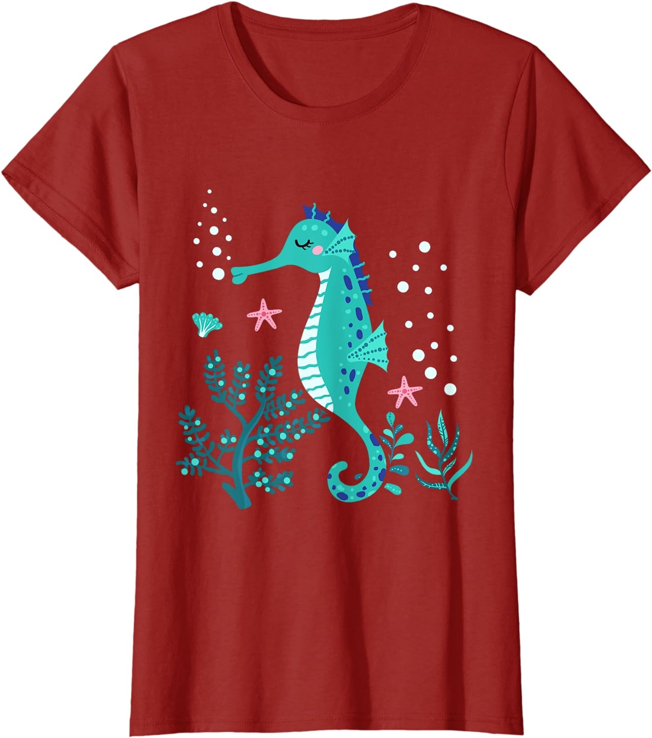 Aquarium Animal Kids Gift Cute Seahorse T-Shirt - Image 22