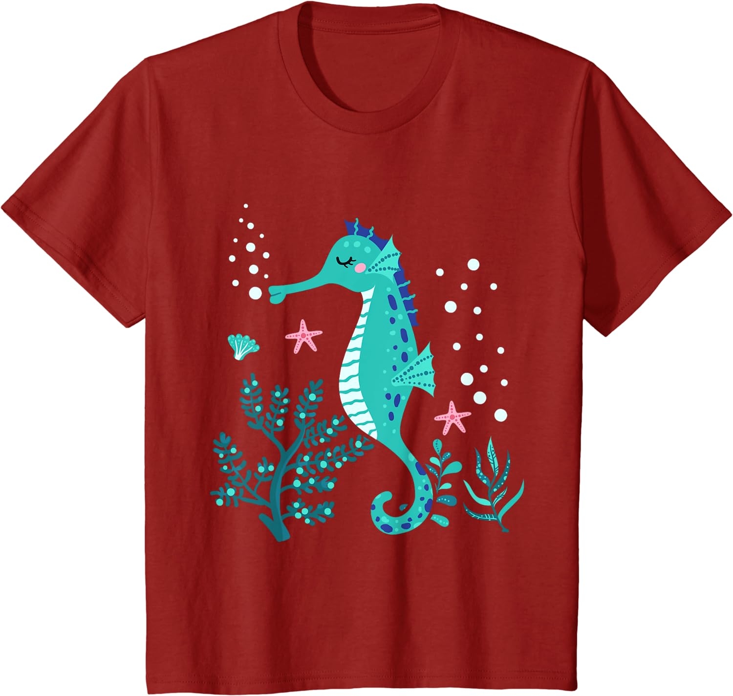 Aquarium Animal Kids Gift Cute Seahorse T-Shirt - Image 42