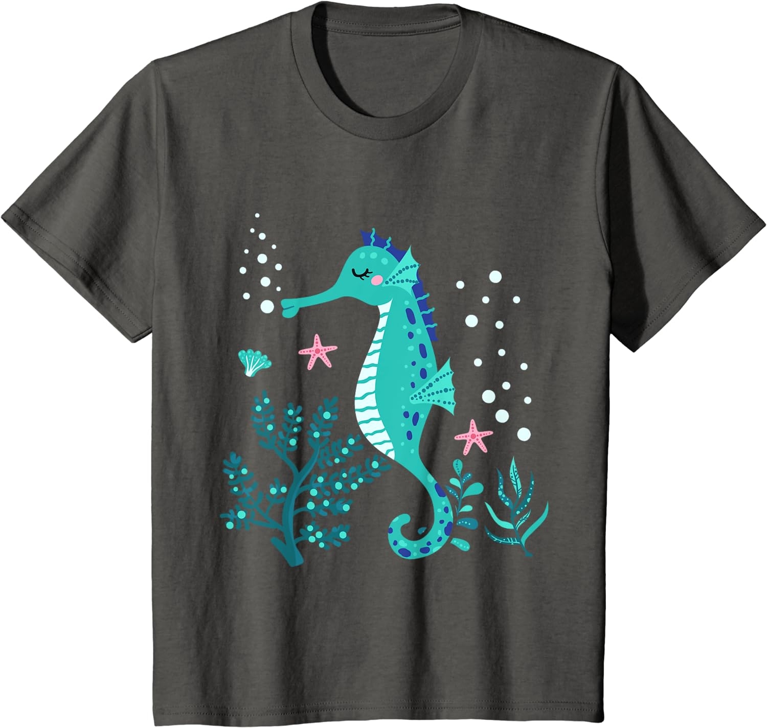 Aquarium Animal Kids Gift Cute Seahorse T-Shirt - Image 32