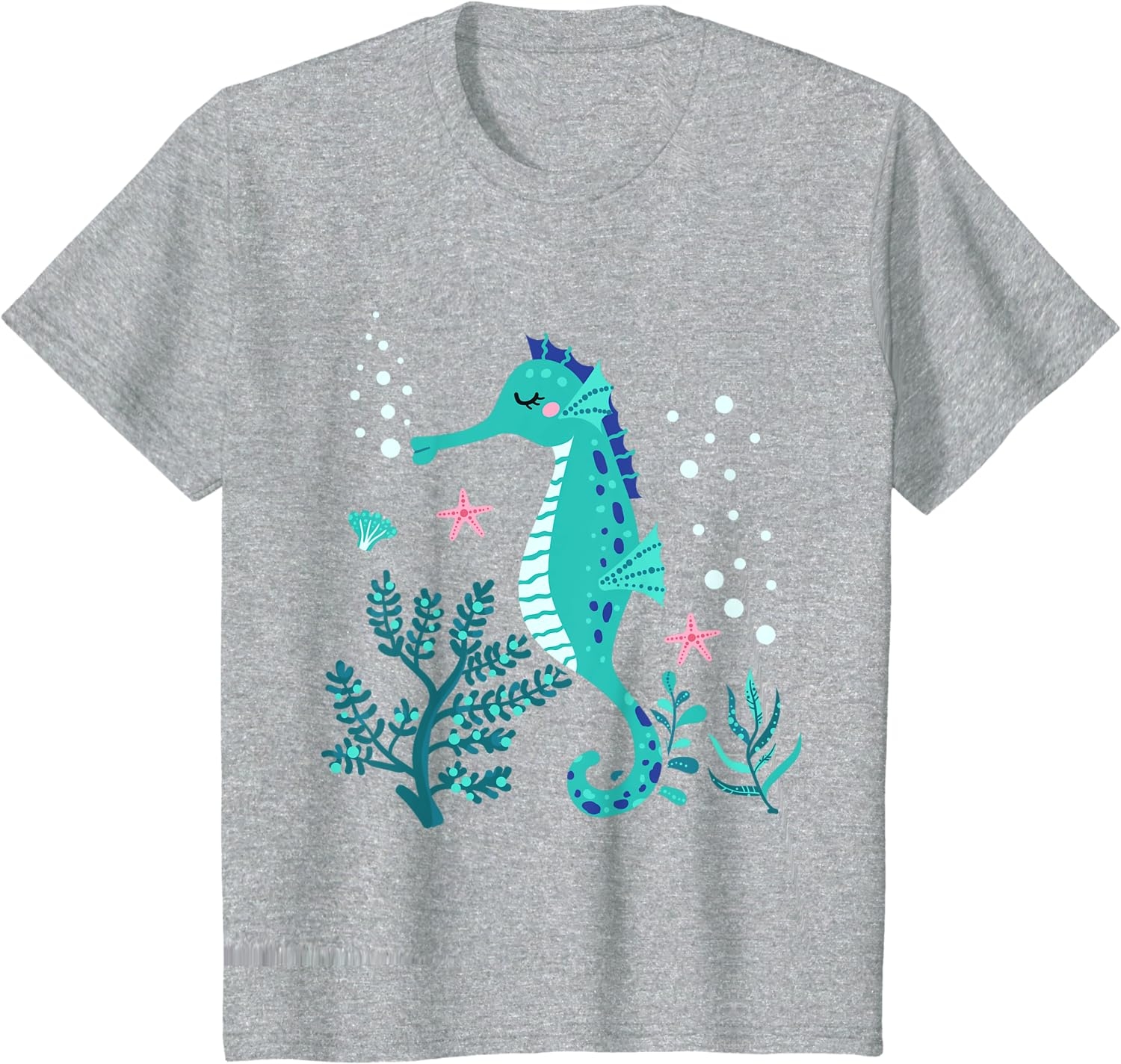 Aquarium Animal Kids Gift Cute Seahorse T-Shirt - Image 35