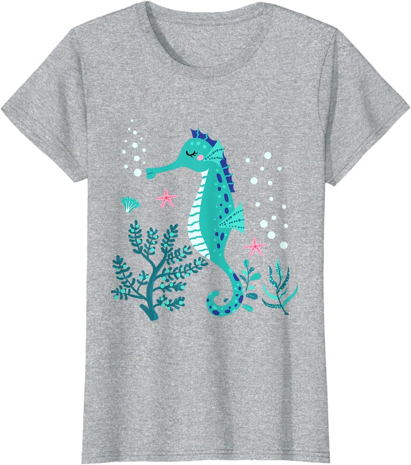 Aquarium Animal Kids Gift Cute Seahorse T-Shirt - Image 27