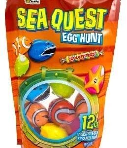 Sea Quest Candy Filled Ocean Creature Shaped Easter Egg Hunt Kit, Bag of 12